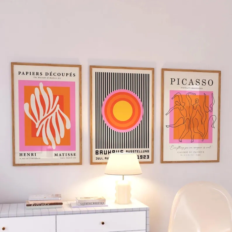 Sustainable Living Architecture - 3 pezzi di stampe moderne su
